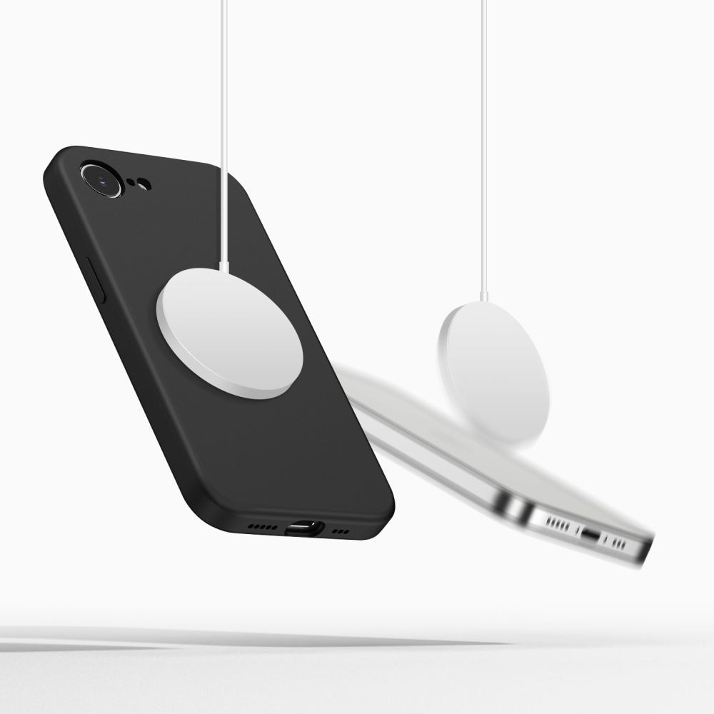Tech-Protect MagSafe-etui i silikon for iPhone 16e / 17e - svart