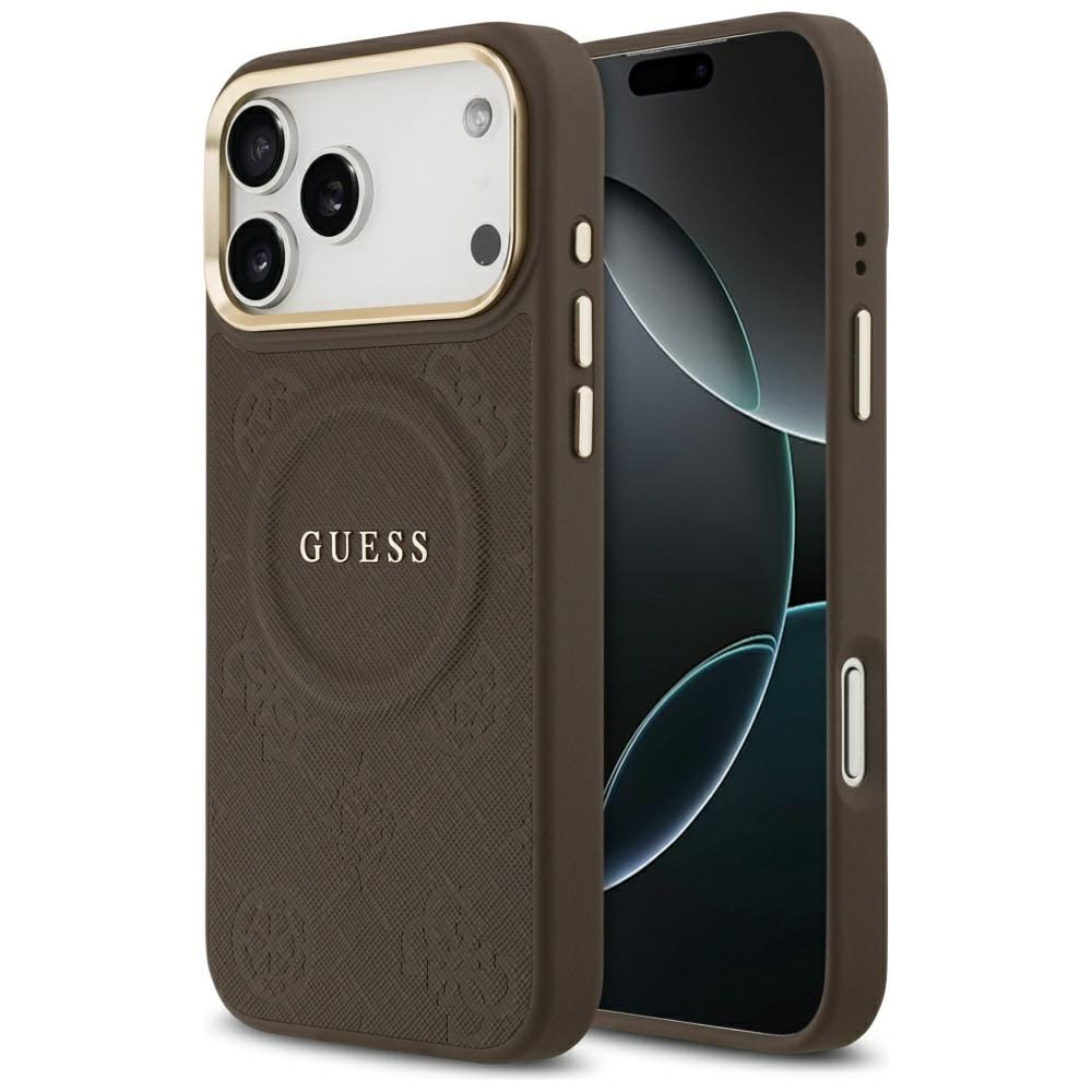 Guess Peony Hot Stamp MagSafe-etui for iPhone 17 Pro Max - Brun