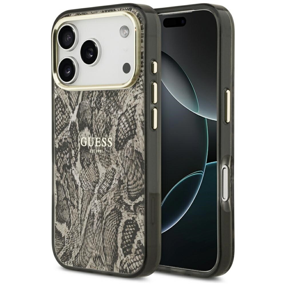 Guess Python Pattern MagSafe-etui for iPhone 17 Pro - Brun
