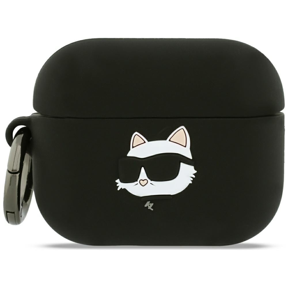 Karl Lagerfeld Choupette Head 3D-etui i silikon for AirPods Pro 3 - Svart