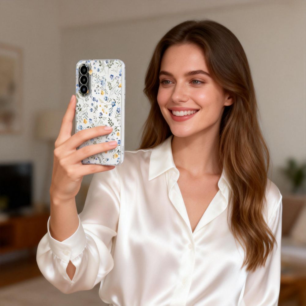 Tech-Protect FlexAir-etui for Samsung Galaxy A27 - gjennomsiktig blomstret