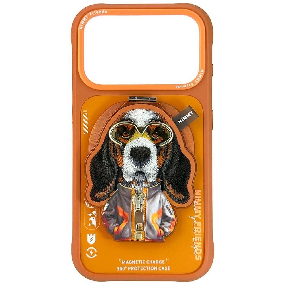 Nimmy Cool&Cute 2.0 hundeveske for iPhone 17 Pro med magnetisk oppheng - oransje