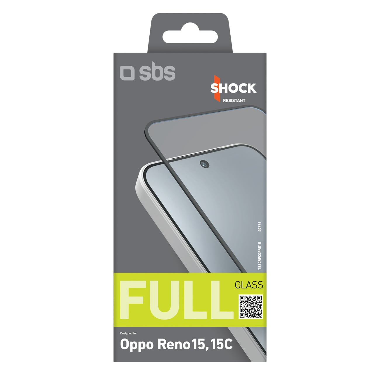 SBS Fullt deksel herdet glass for Oppo Reno 15