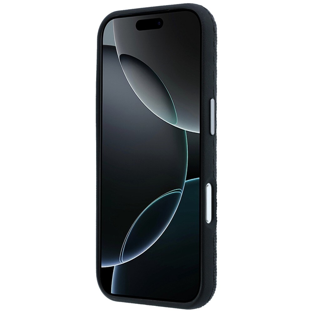 Mercedes skinnetui med halvomslag og treimitasjon, MagSafe, til iPhone 17 Pro Max – svart