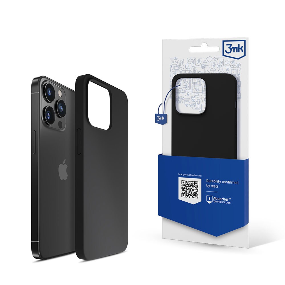 iPhone 13 Pro Max Series 3mk silikonetui – svart