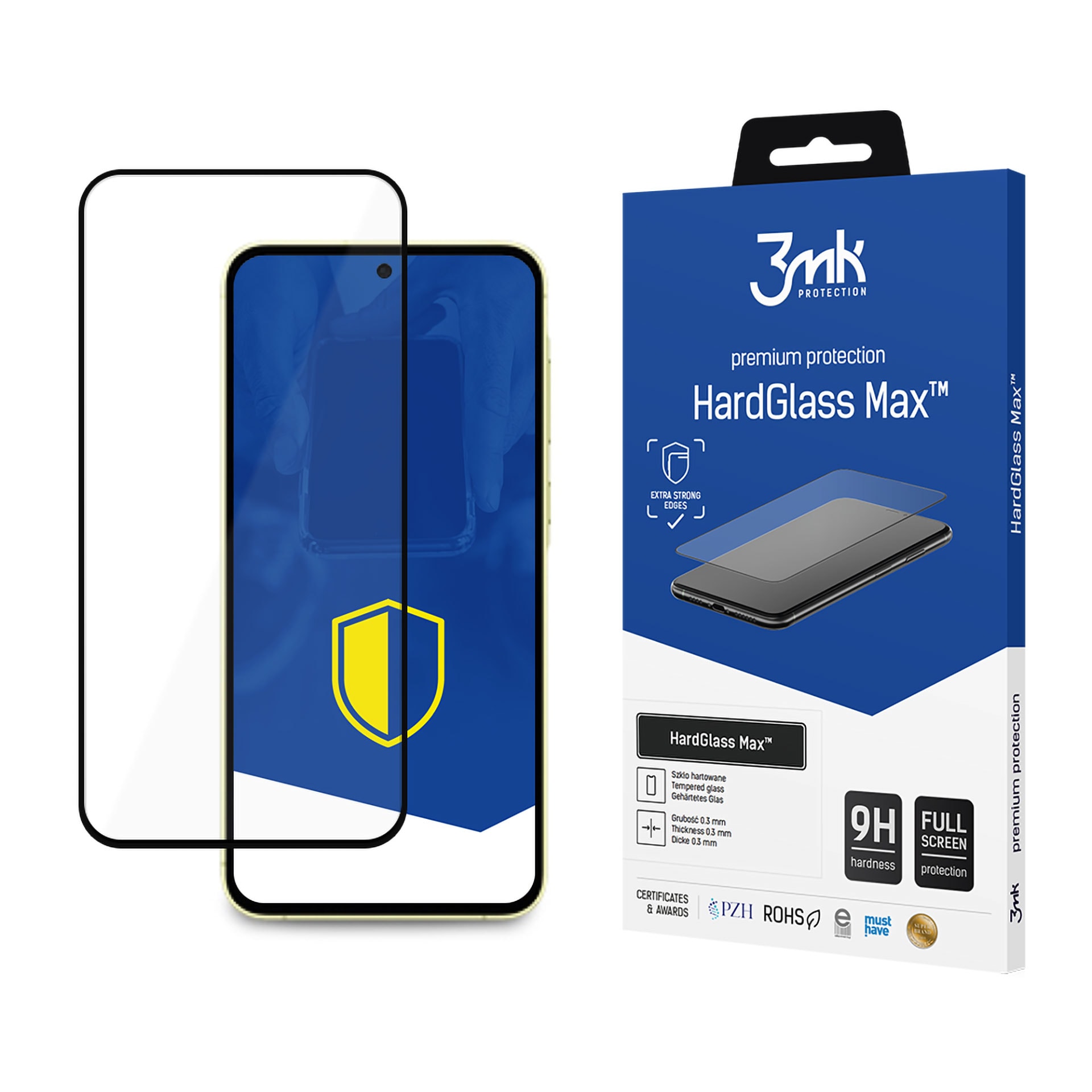 9H 3mk HardGlass Max™-glass til Samsung Galaxy A35 / A55 5G
