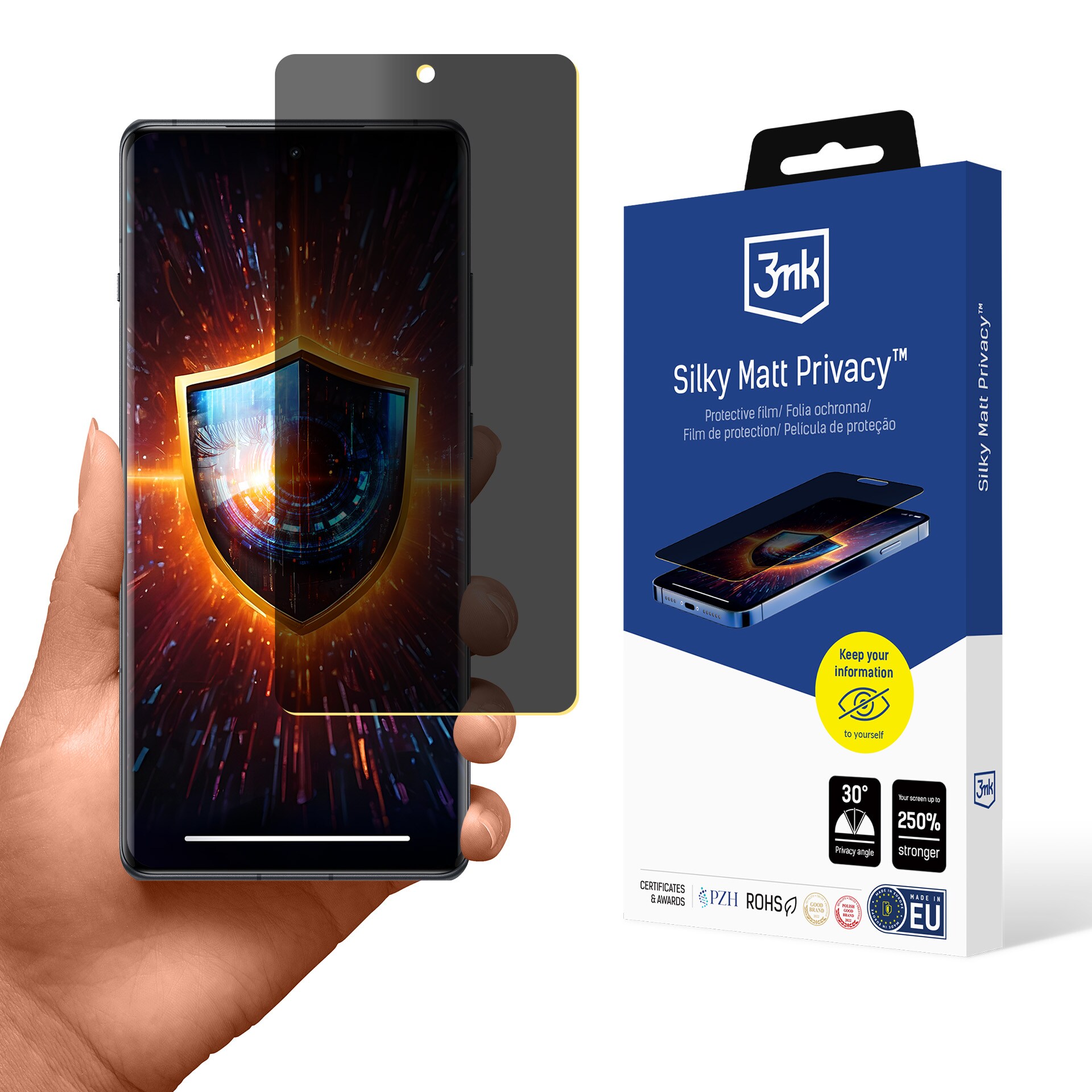 3mk Silky Matt Privacy™ matt skjermbeskytter med personvern for OnePlus 12R