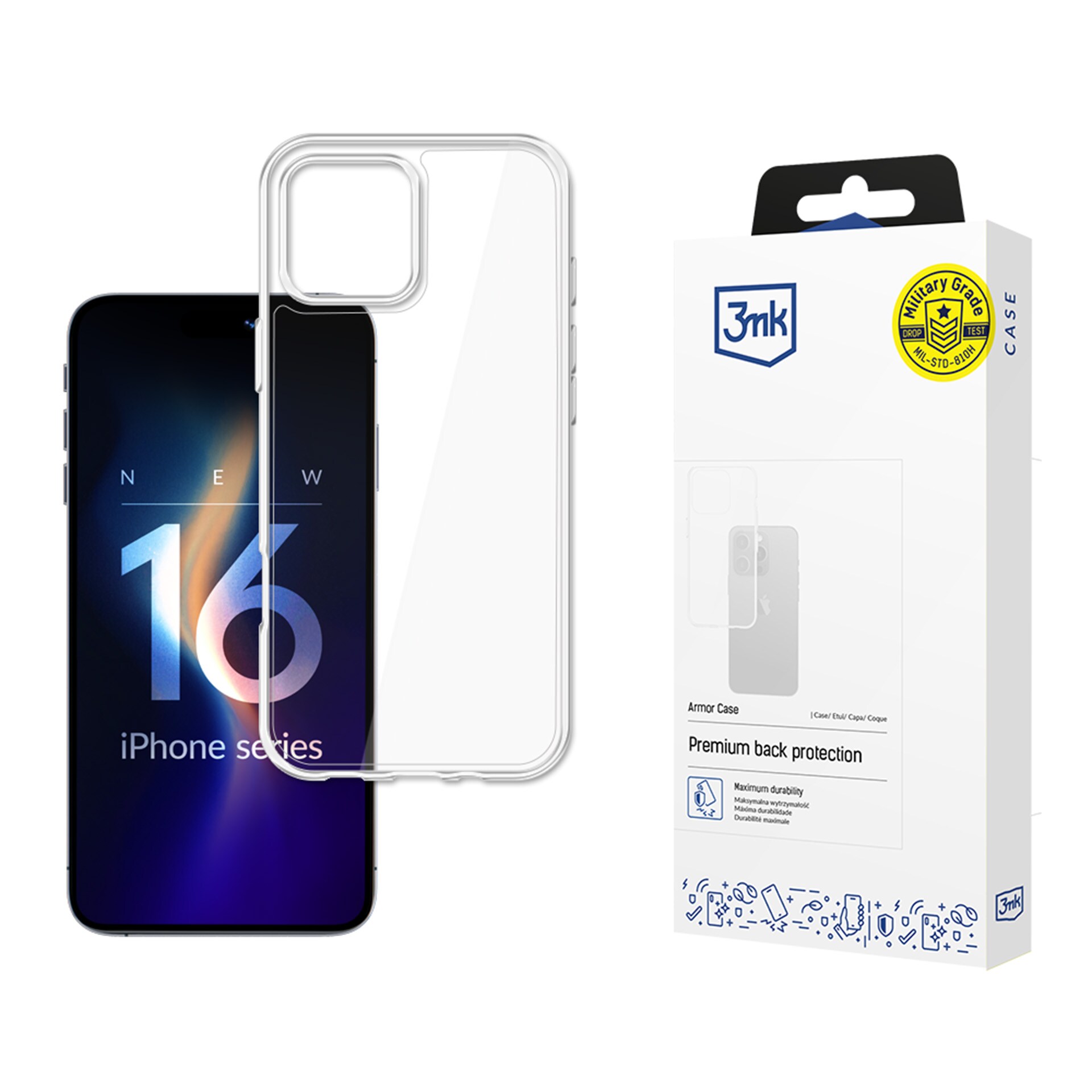 3mk Armor-etui til iPhone 16 Pro Max – gjennomsiktig