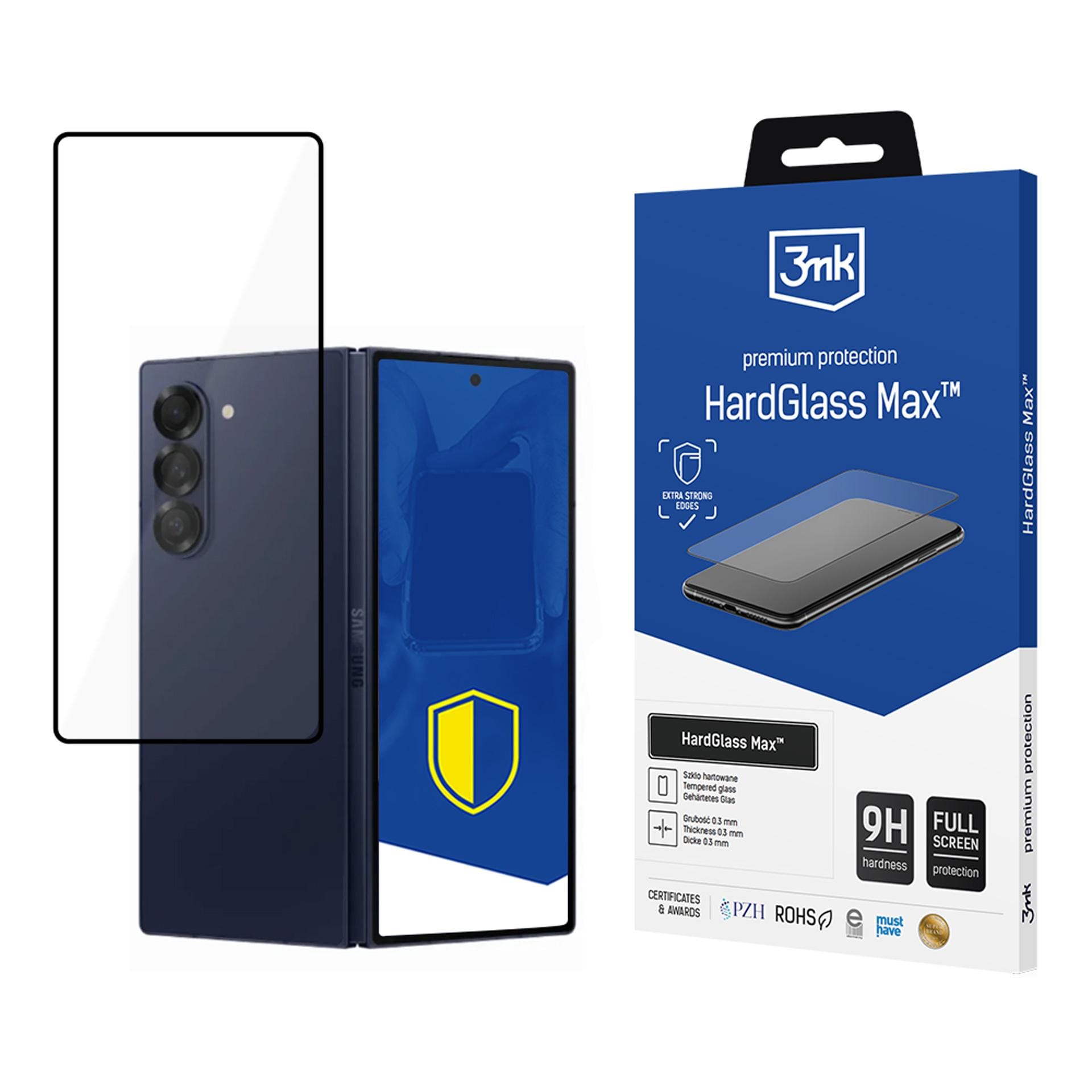 Herdet glass 3mk HardGlass Max Black til Samsung Galaxy Z Fold 6 (front)