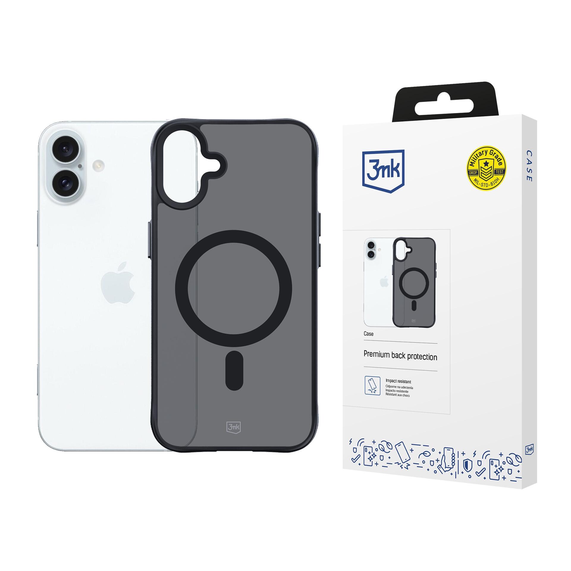 3mk Smoke MagCase med MagSafe til iPhone 16 Plus – halvtransparent