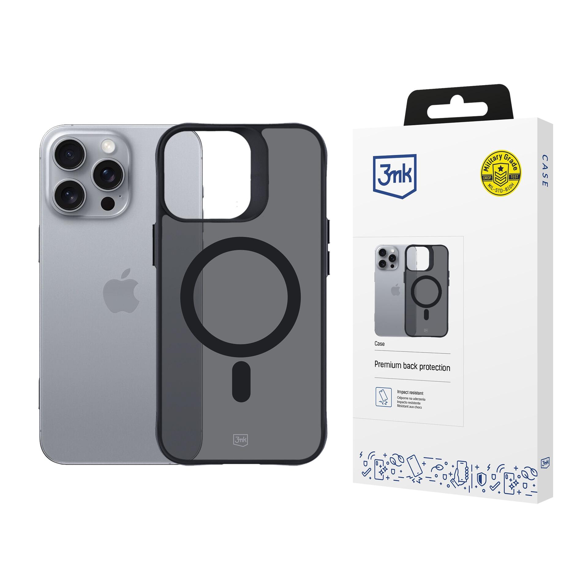 3mk Smoke MagCase med MagSafe til iPhone 16 Pro Max – Halvtransparent