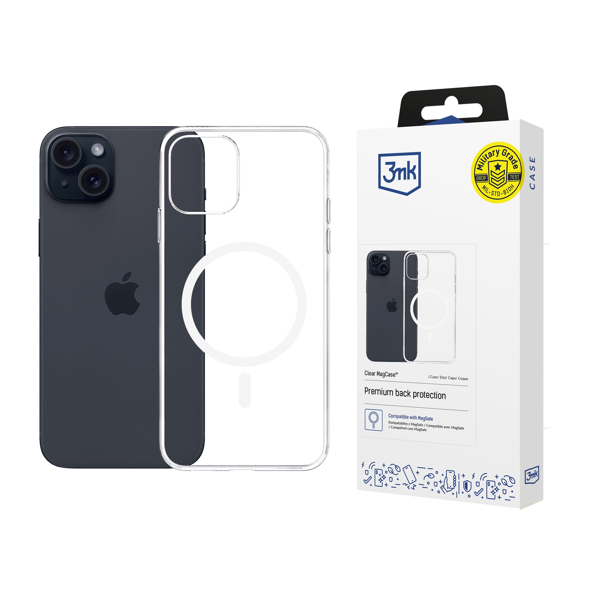3mk Clear MagCase til Apple iPhone 15 Plus – gjennomsiktig