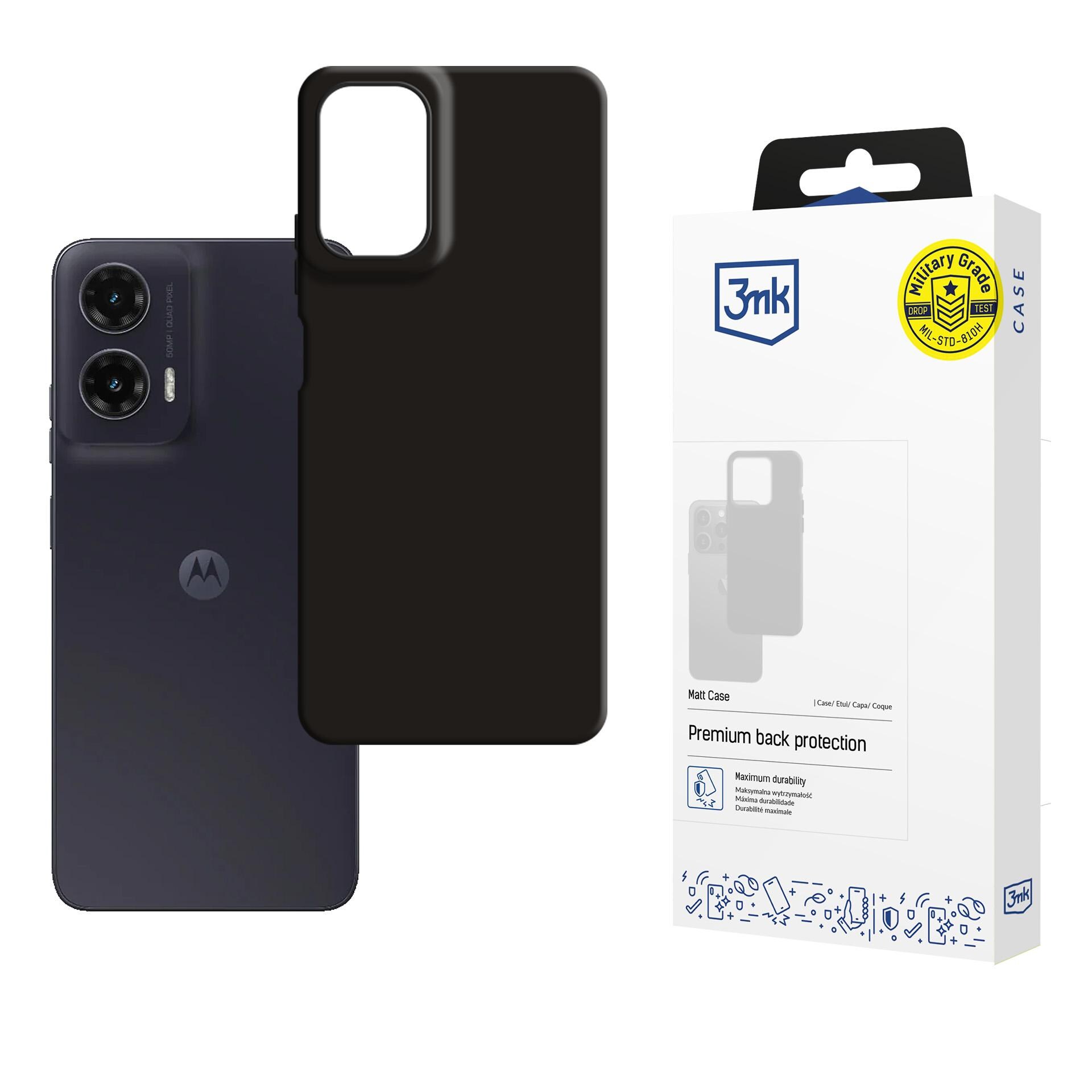 3mk matt deksel til Motorola Moto G35 5G – svart
