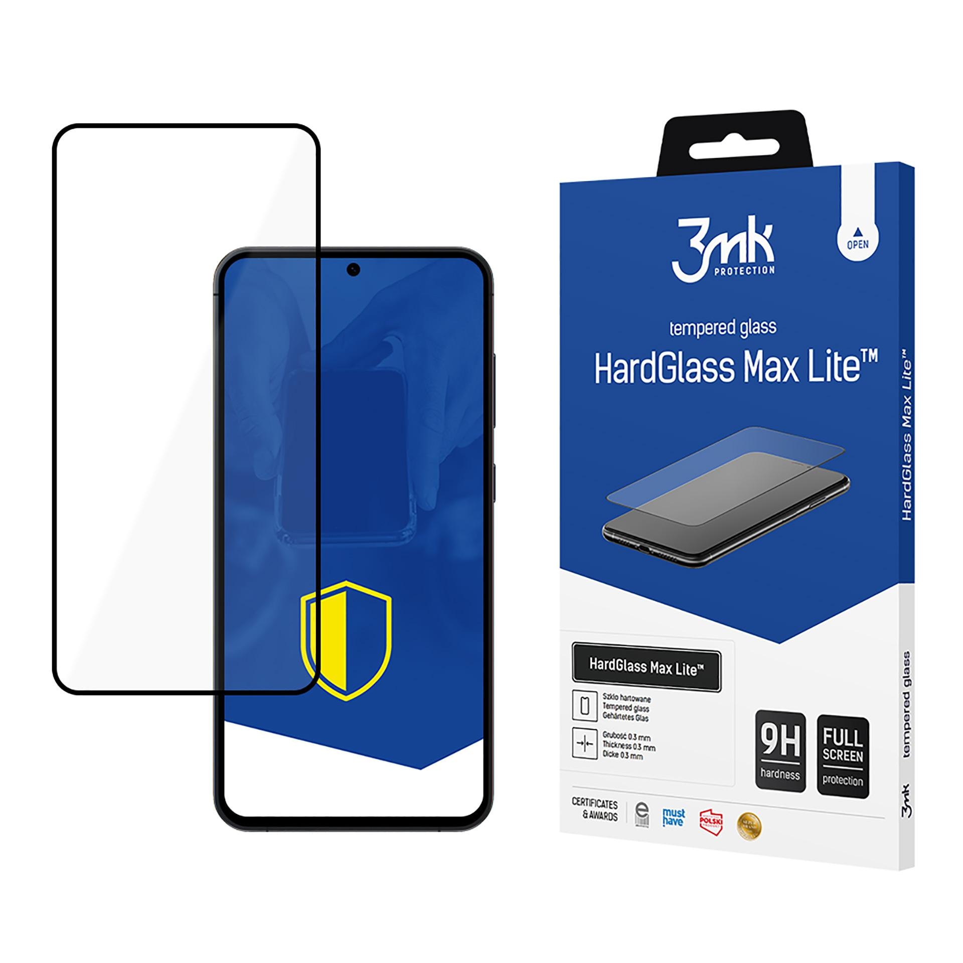 Herdet glass 3mk HardGlass Max Lite Black til Samsung Galaxy S25+