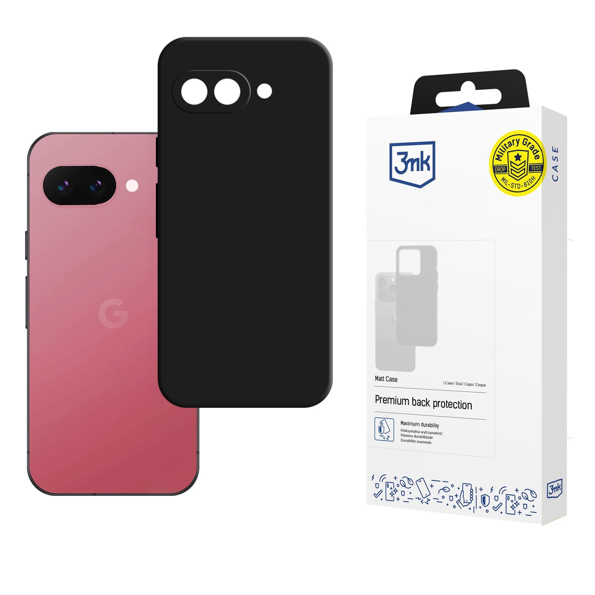 3mk matt deksel til Google Pixel 9A – svart