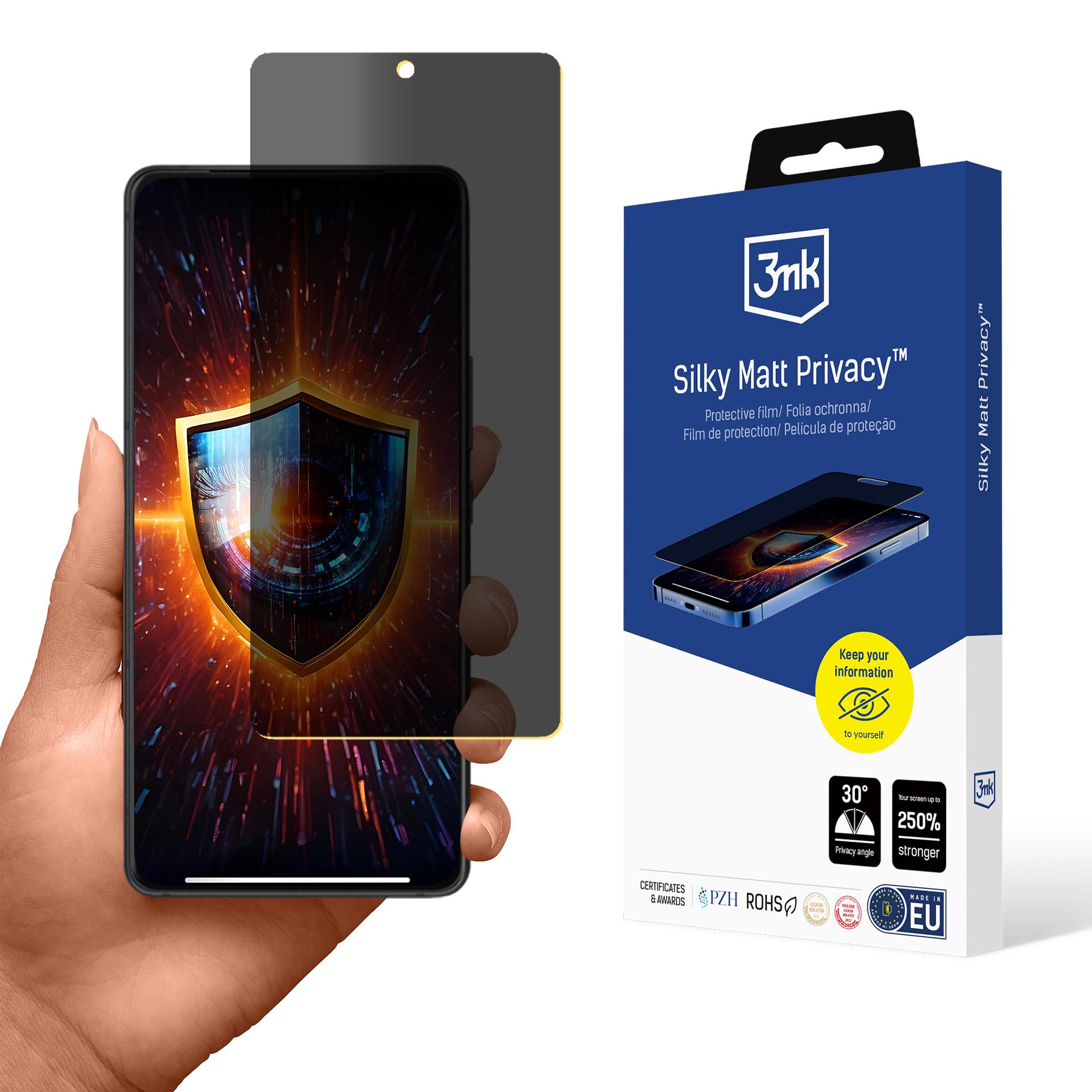 3mk Silky Matt Privacy™ matt skjermbeskytter med personvern for Asus ROG Phone 9 / 9 Pro
