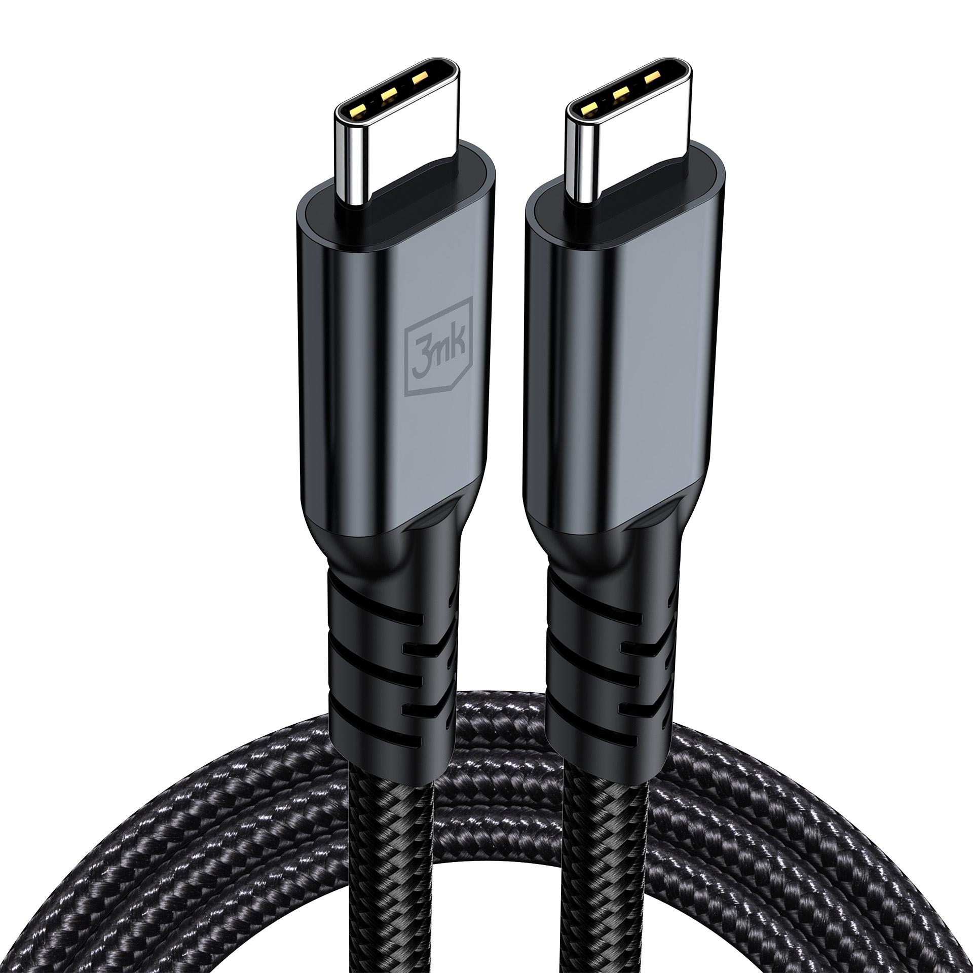 3mk Hyper Cable N-SERIES USB-C / USB-C Thunderbolt 4 2 m 48 V / 5 A 40 Gb/s 240 W 8K 60 Hz – svart