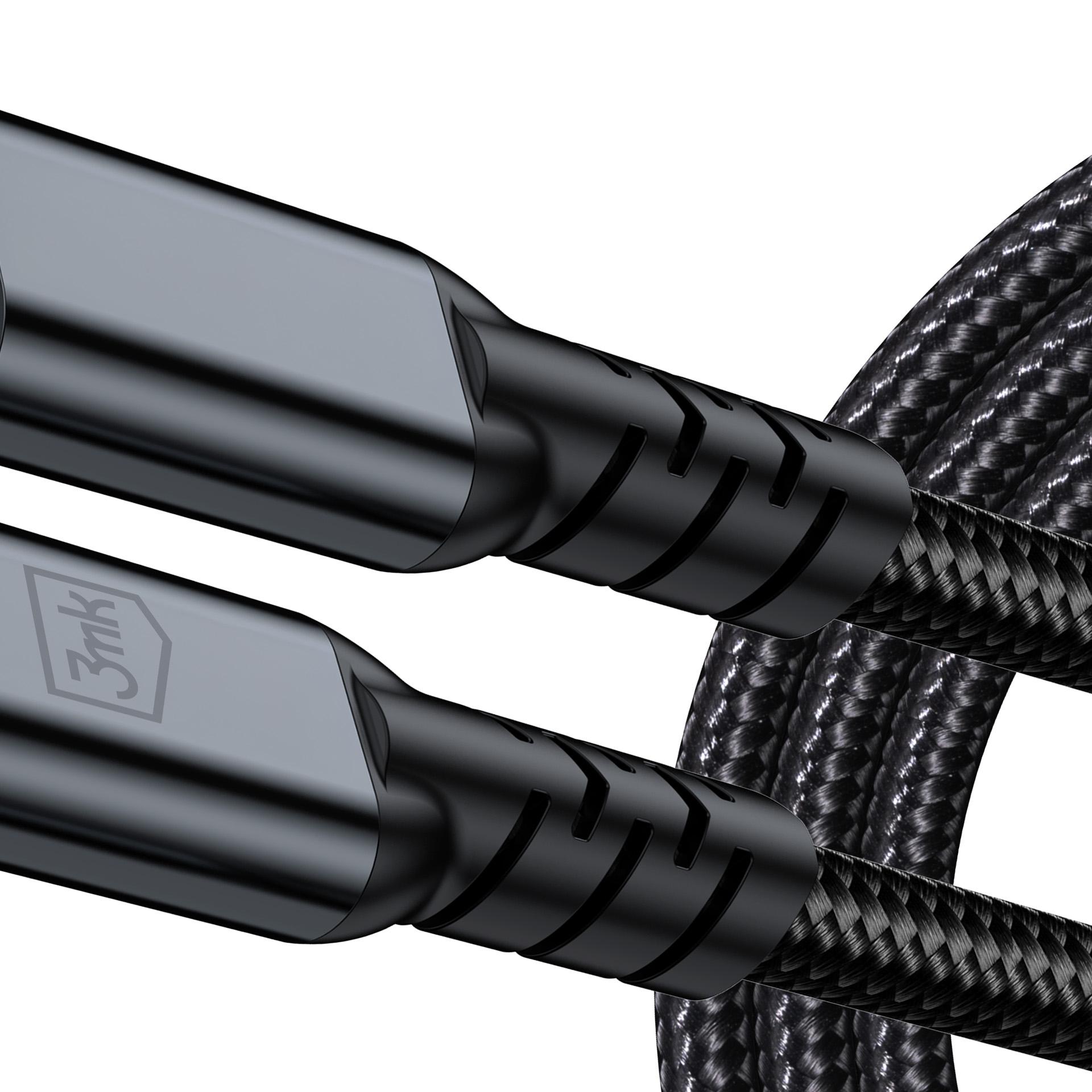 3mk Hyper Cable N-SERIES USB-C / USB-C Thunderbolt 4 2 m 48 V / 5 A 40 Gb/s 240 W 8K 60 Hz – svart