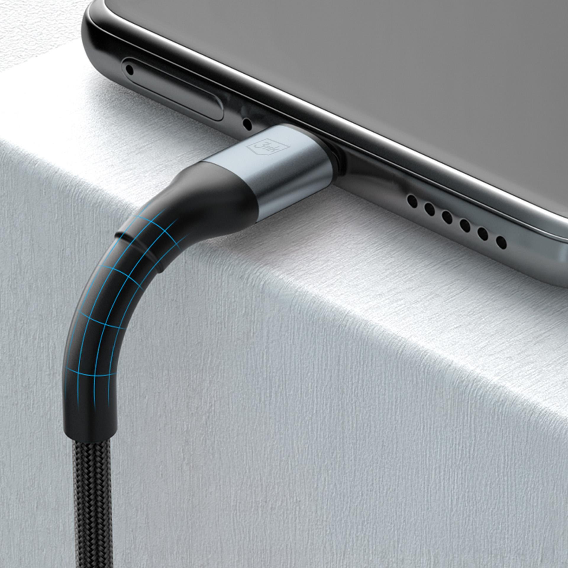 3mk Hyper Cable N-SERIES USB-C / USB-C 1,5 m PD 3.0 QC 3.0 20 V / 5 A 100 W – svart