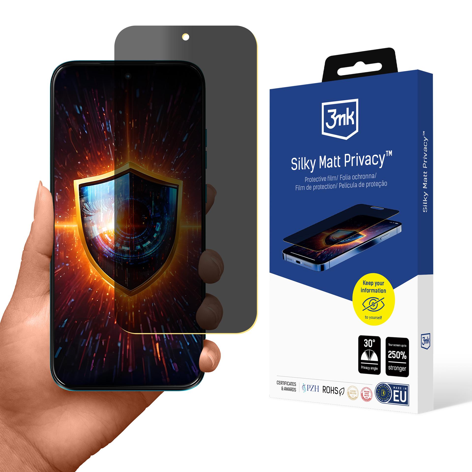 3mk Silky Matt Privacy™ skjermbeskytter med personvern for Motorola Moto G87