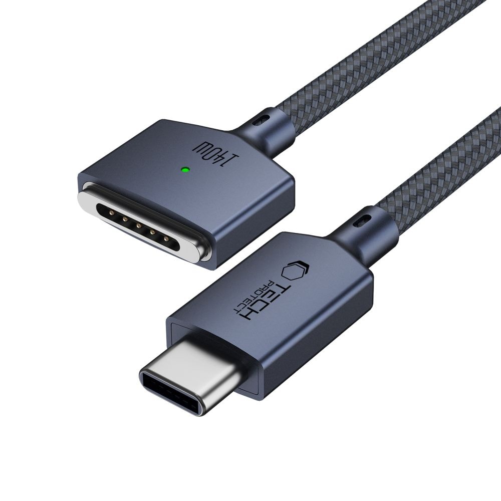 Tech-Protect MMC01 Ultraboost USB-C / USB-C MagSafe 3 140 W 200 cm kabel til MacBook – marineblå