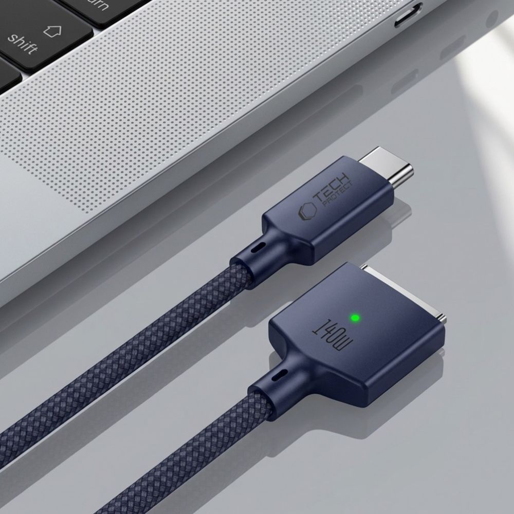 Tech-Protect MMC01 Ultraboost USB-C / USB-C MagSafe 3 140 W 200 cm kabel til MacBook – marineblå