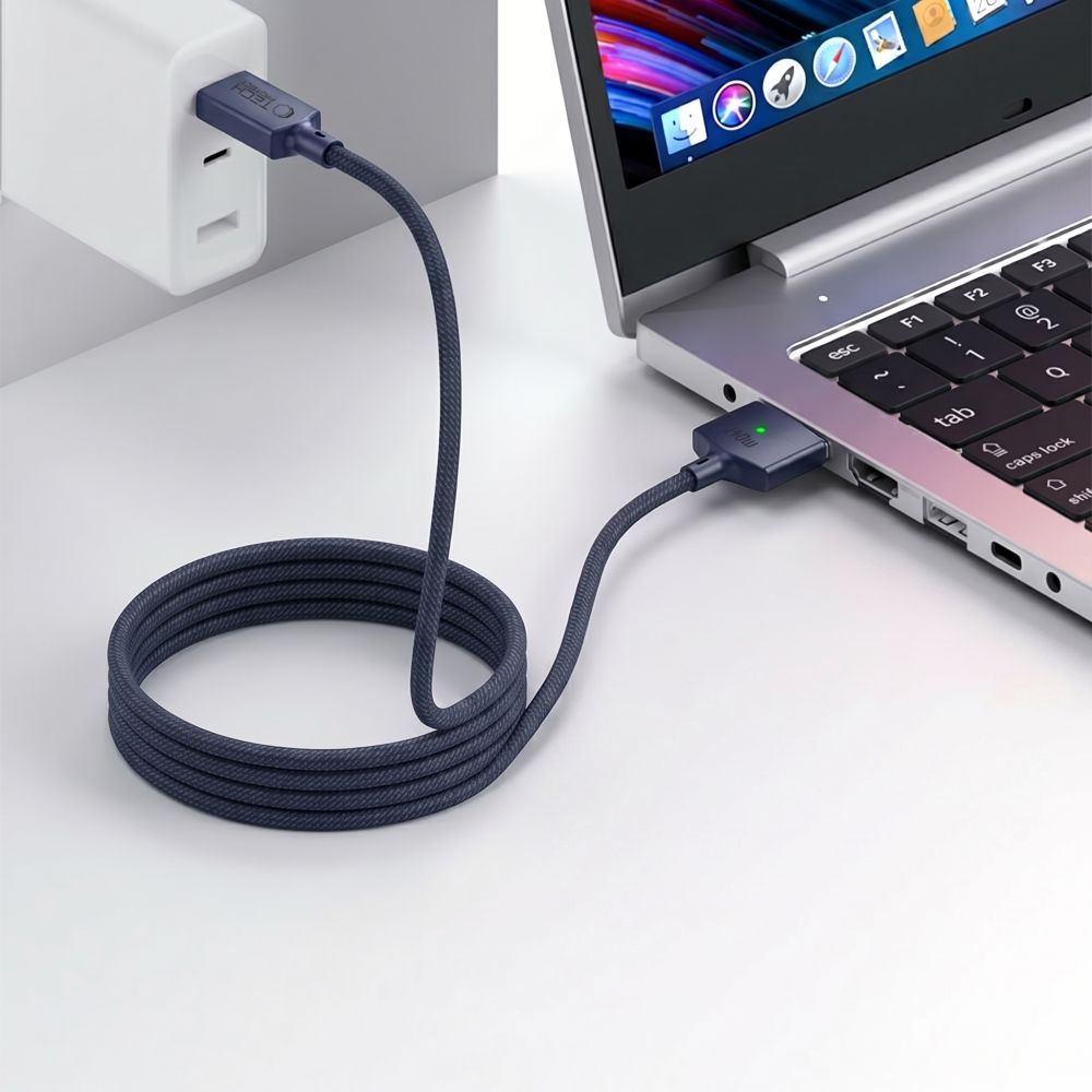 Tech-Protect MMC01 Ultraboost USB-C / USB-C MagSafe 3 140 W 200 cm kabel til MacBook – marineblå