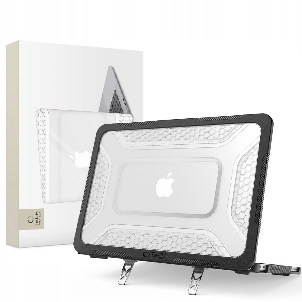 Tech-Protect Kevlar Pro-etui til MacBook Neo 13" 2026 – svart og gjennomsiktig