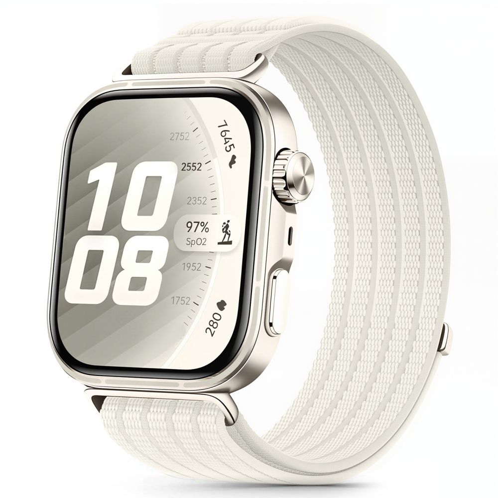 Tech-Protect nylonrem til Huawei Watch Fit 3 / 4 / 4 Pro / 5 / 5 Pro – hvit