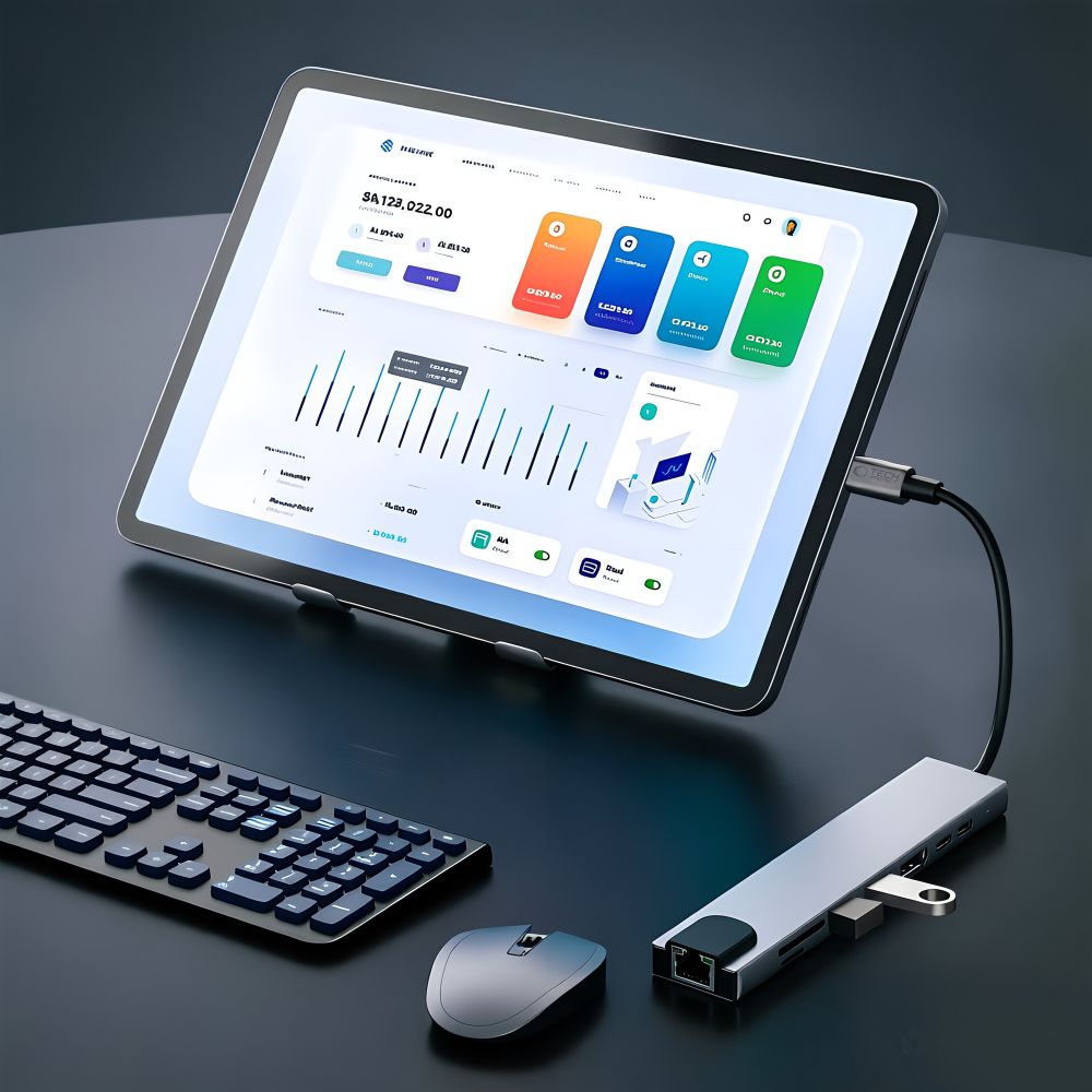 Tech-Protect HB09 USB-hub 8-i-1: USB-C/USB-A 3.0 + HDMI 4K60 + SD/TF + PD100W + RJ45 – grå