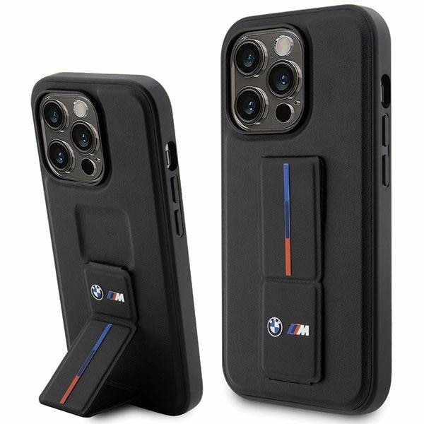 BMW Grip Stand Hot Stamp iPhone 14 Pro-etui – svart