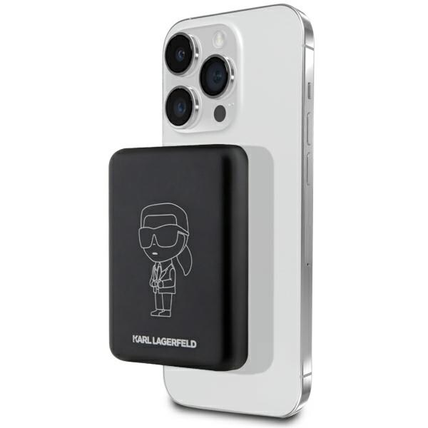 Karl Lagerfeld Ikonik MagSafe 5 W 3000 mAh induktiv powerbank – svart