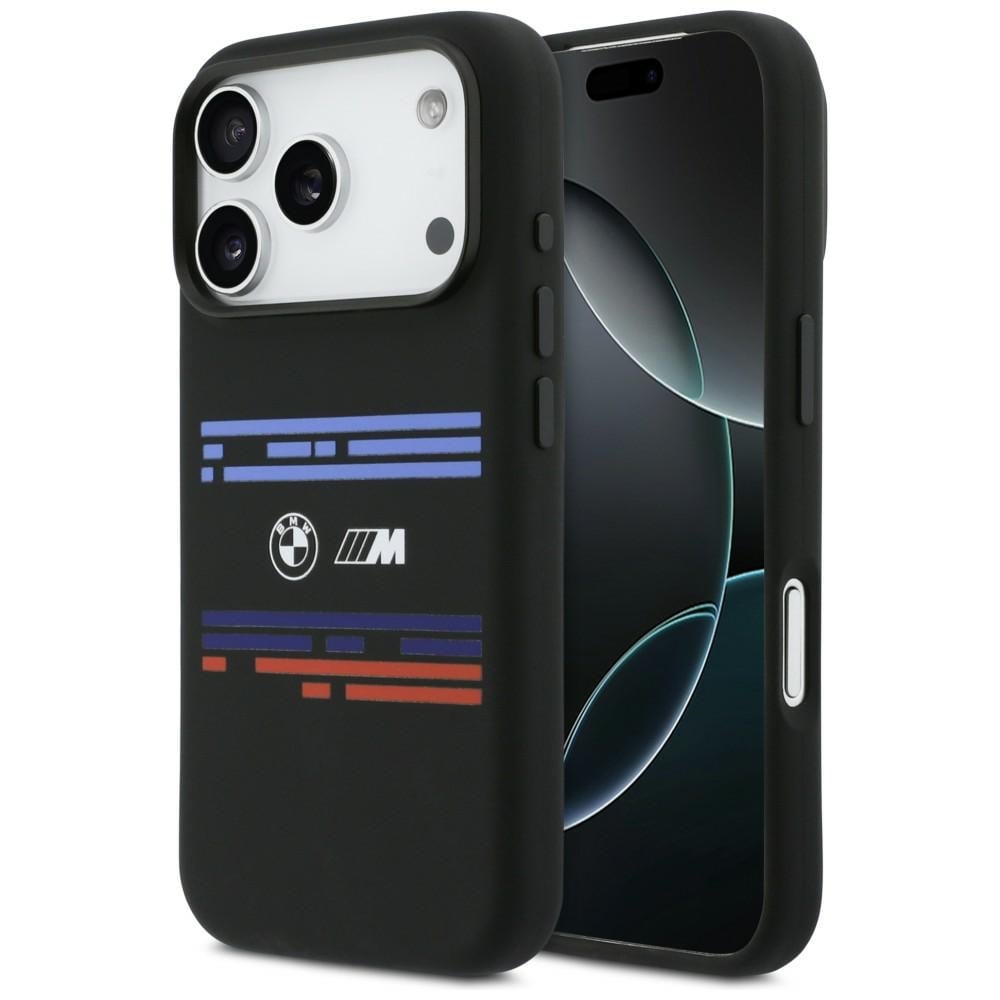 BMW M Silicon Horizontal Line MagSafe-etui til iPhone 17 Pro – svart