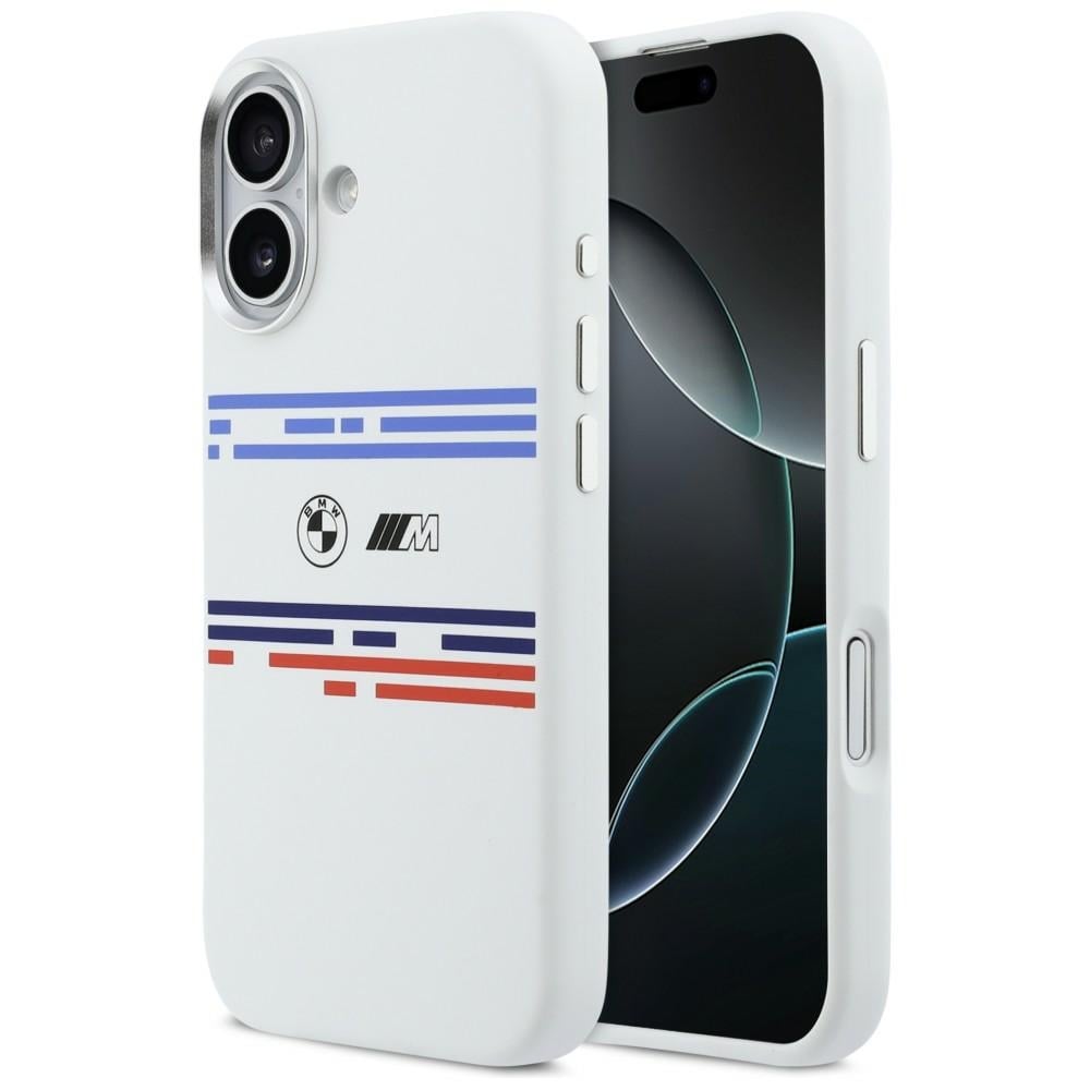BMW M Silicon Horizontal Line MagSafe-etui til iPhone 17 – hvit