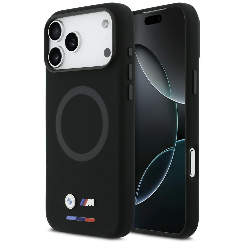 BMW M-logo i silikon, MagSafe-etui til iPhone 17 Pro Max – svart