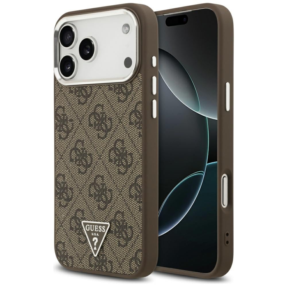 Guess 4G Triangle Logo MagSafe-etui til iPhone 17 Pro Max – brunt