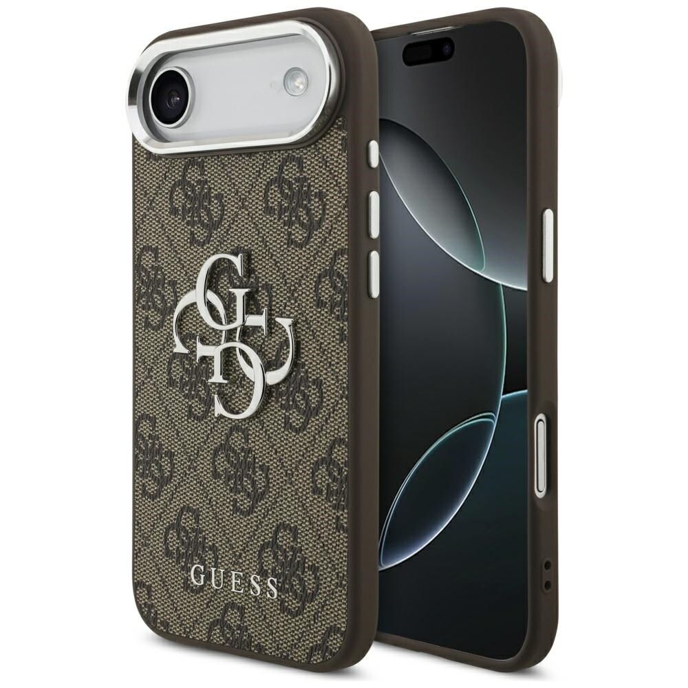 Guess 4G Big 4G Classic Logo-etui til iPhone 17 Air – brunt og sølvfarget