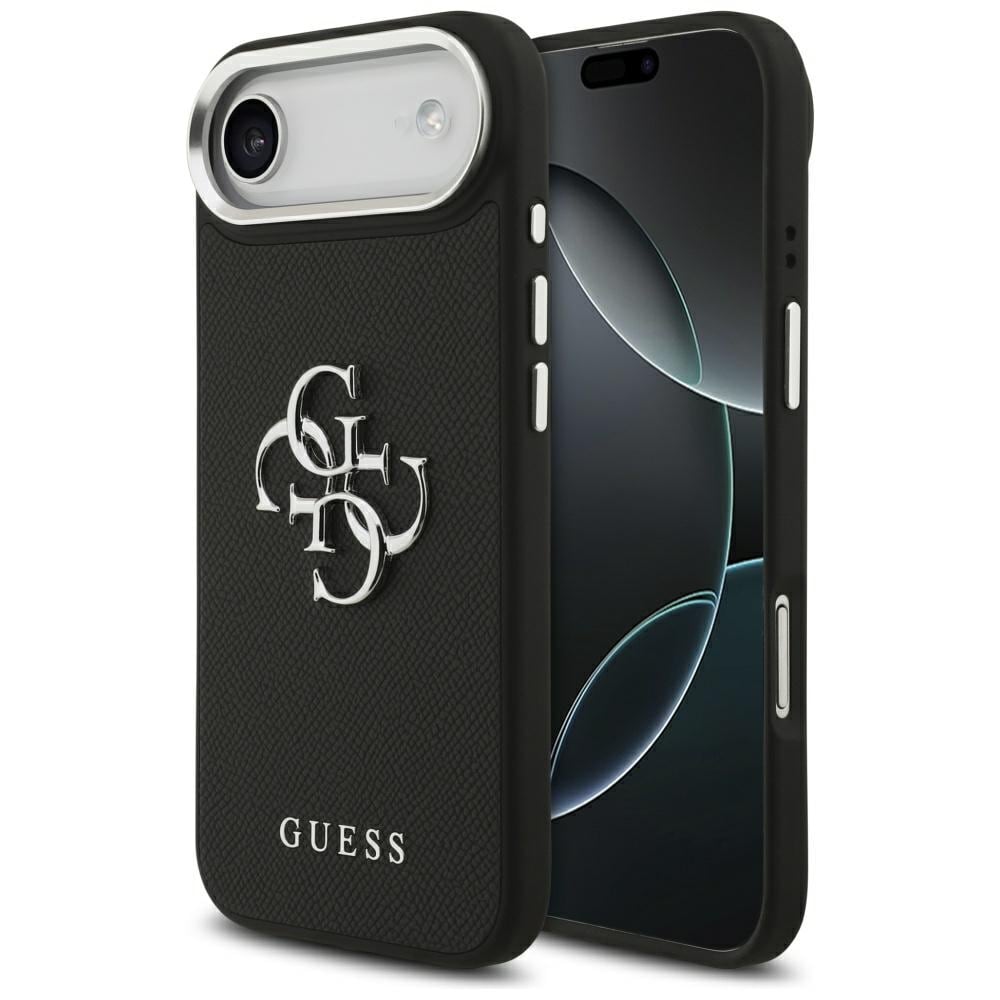 Guess Grained Big 4G Classic Logo-etui til iPhone 17 Air – svart