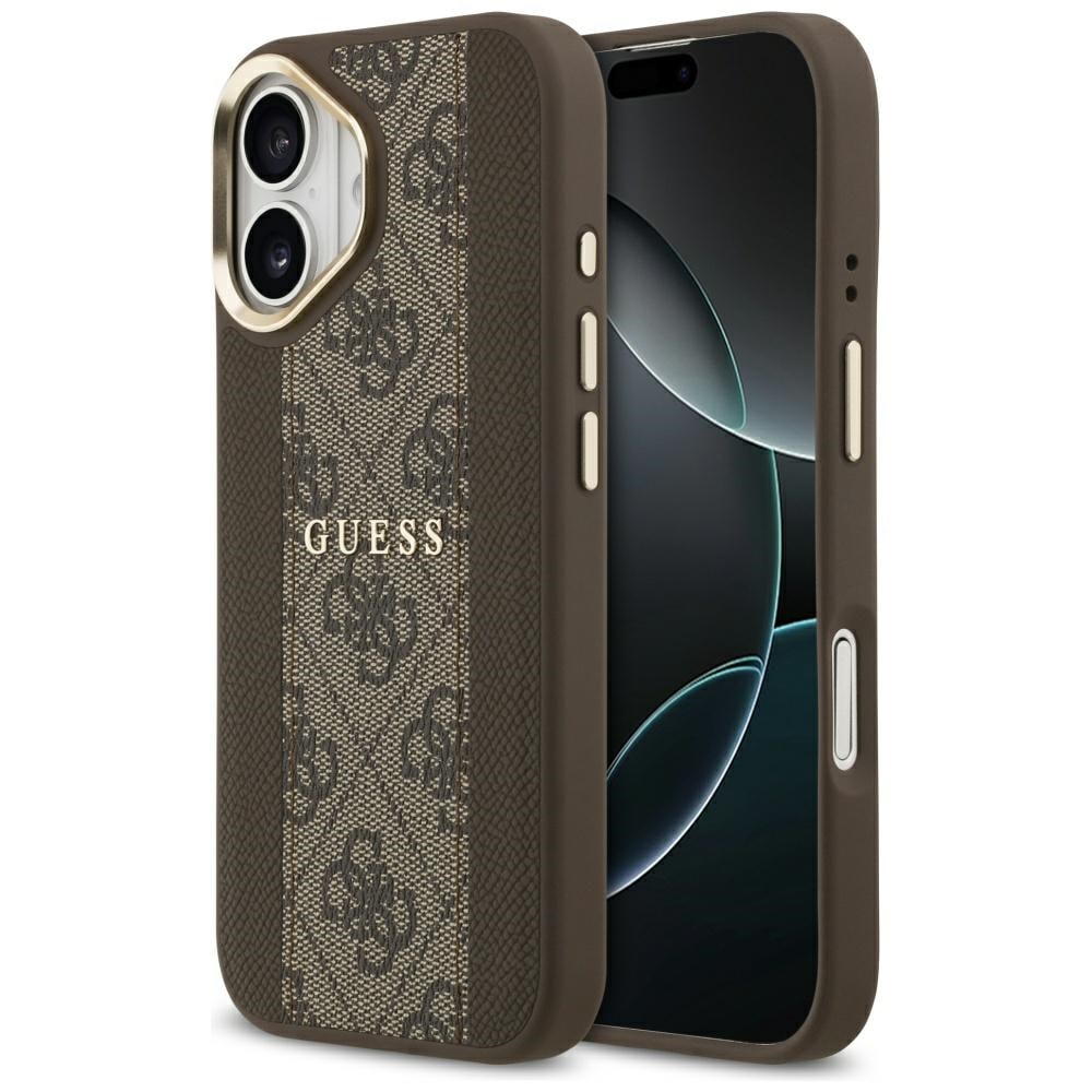 Guess 4G Stripe MagSafe-etui til iPhone 17 – brunt
