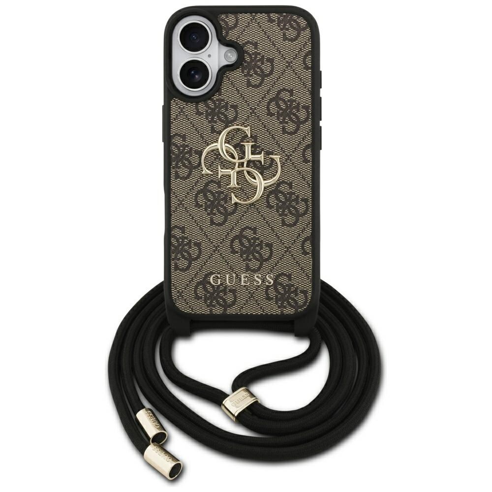 Guess 4G Big Logo Cord Stap Crossbody-etui til iPhone 17 – brun