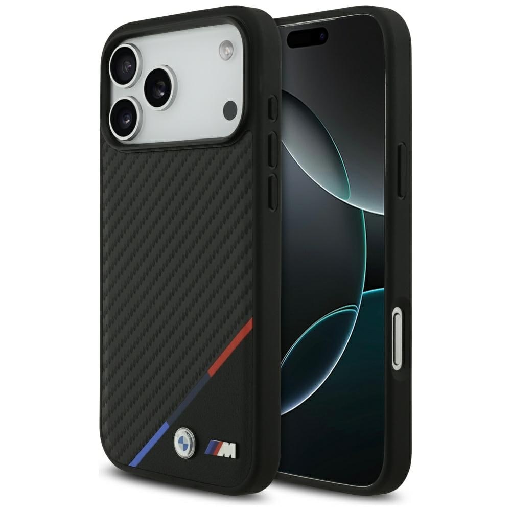 BMW M Carbon Tricolor Line MagSafe-etui til iPhone 17 Pro Max – svart