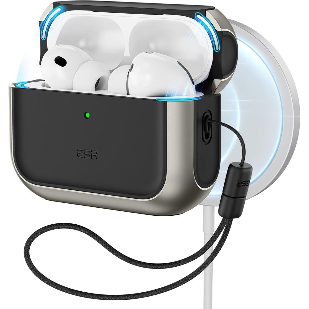 ESR Orbit HaloLock MagSafe-etui til AirPods Pro 3 – grå og svart