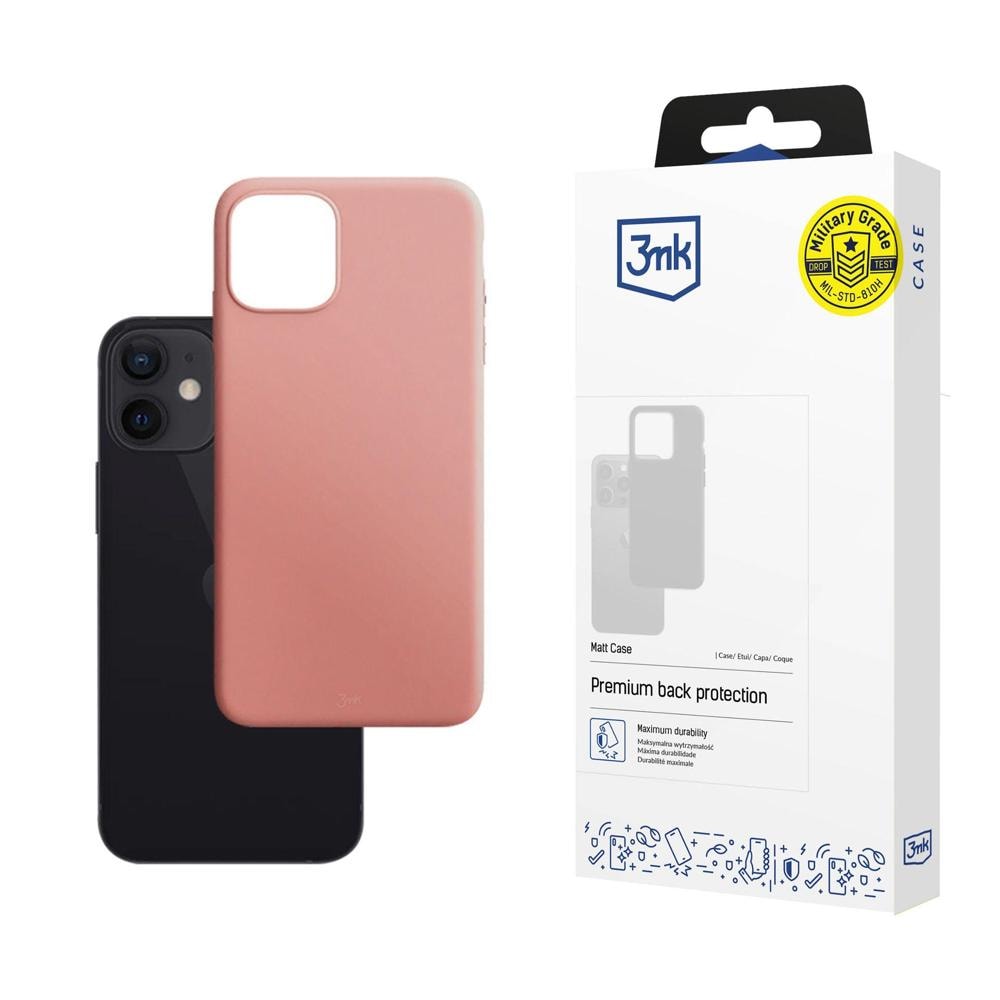 3mk matt deksel til iPhone 12 mini – rosa