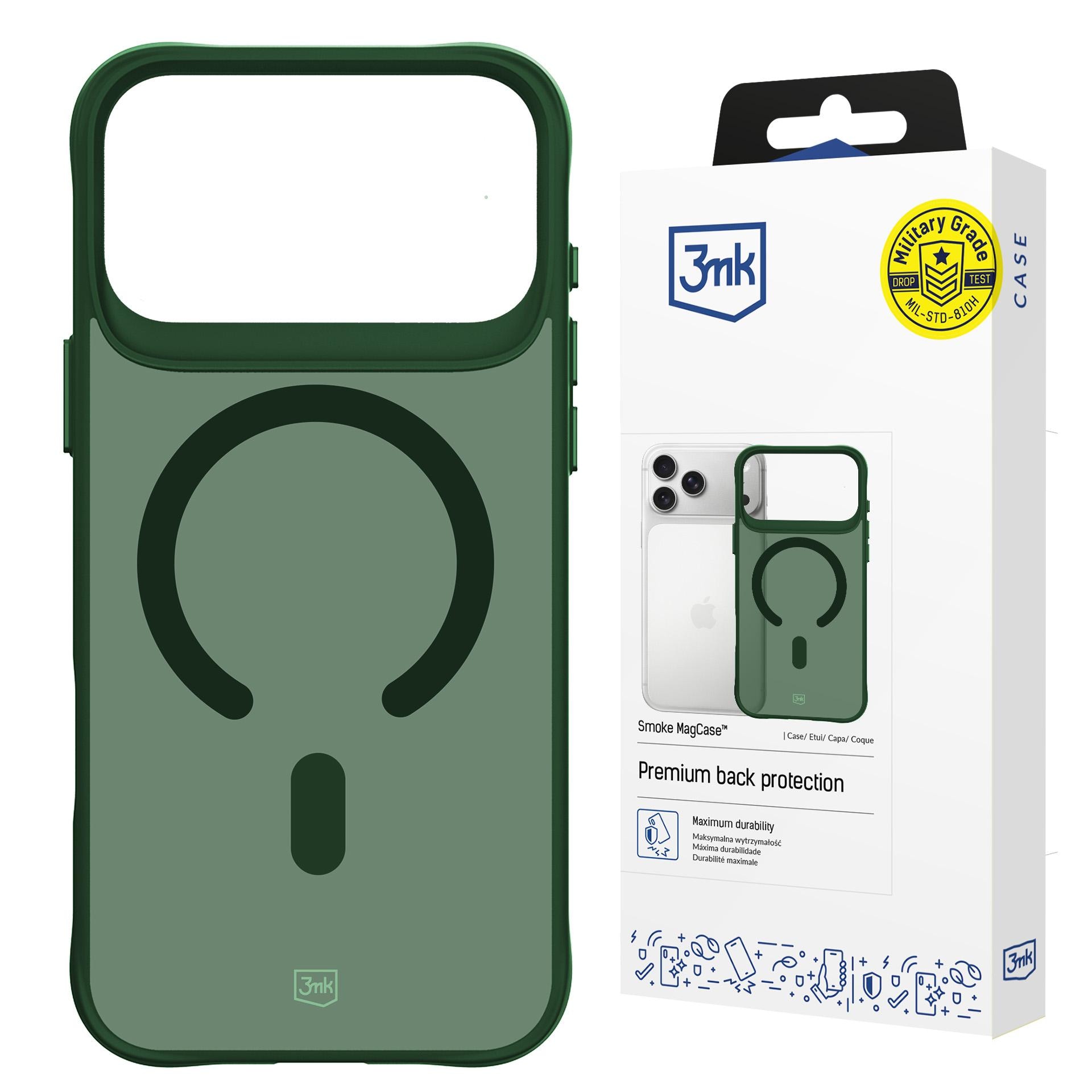 3mk Smoke MagCase til iPhone 17 Pro Max – Grønn