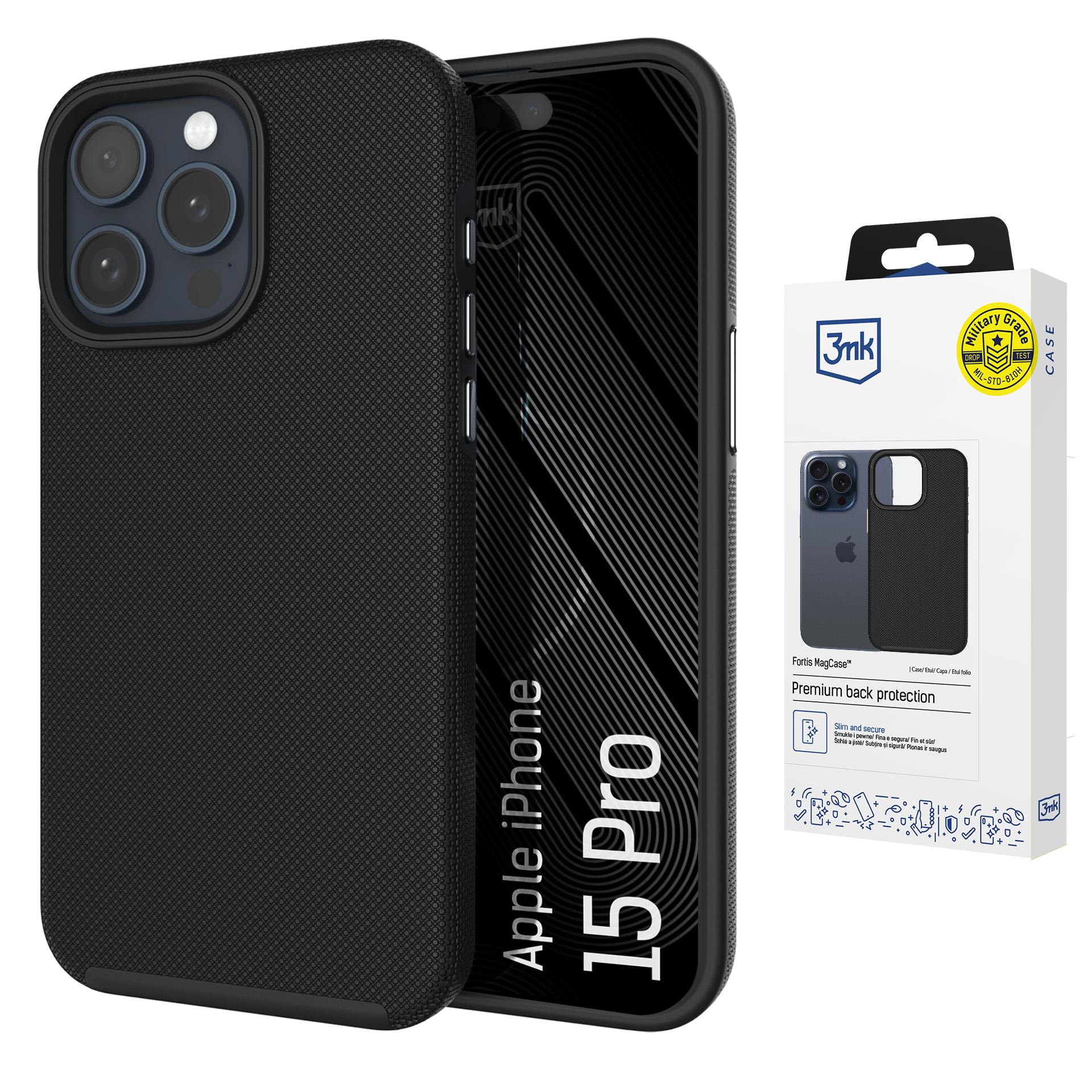 3mk Fortis MagCase til iPhone 15 Pro – svart