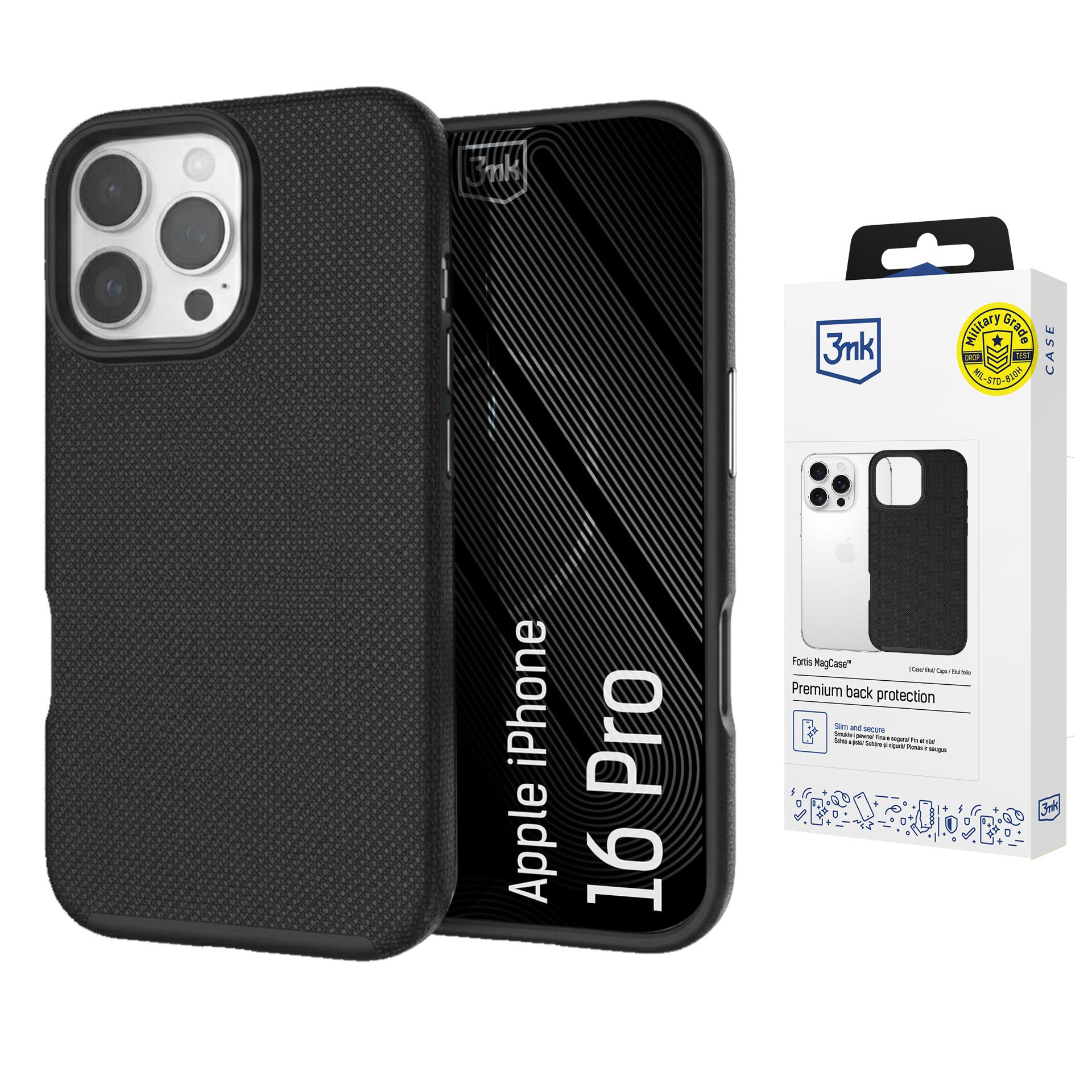 3mk Fortis MagCase til iPhone 16 Pro – svart