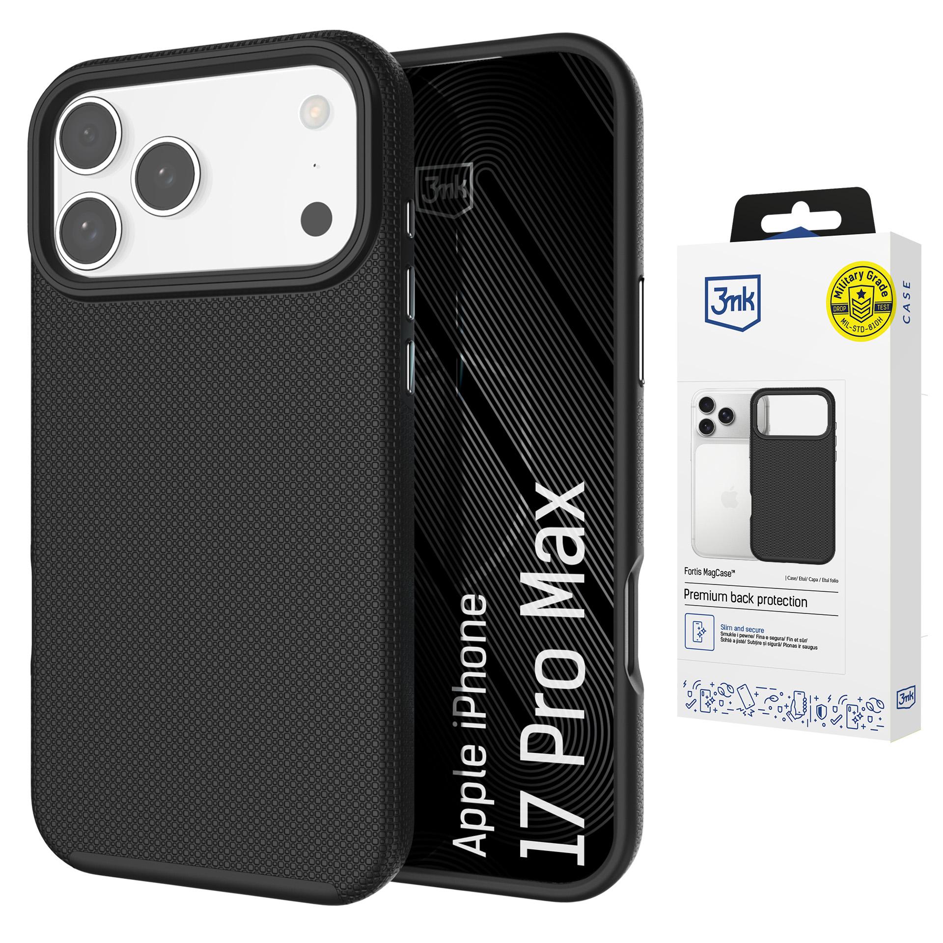 3mk Fortis MagCase til iPhone 17 Pro Max – svart