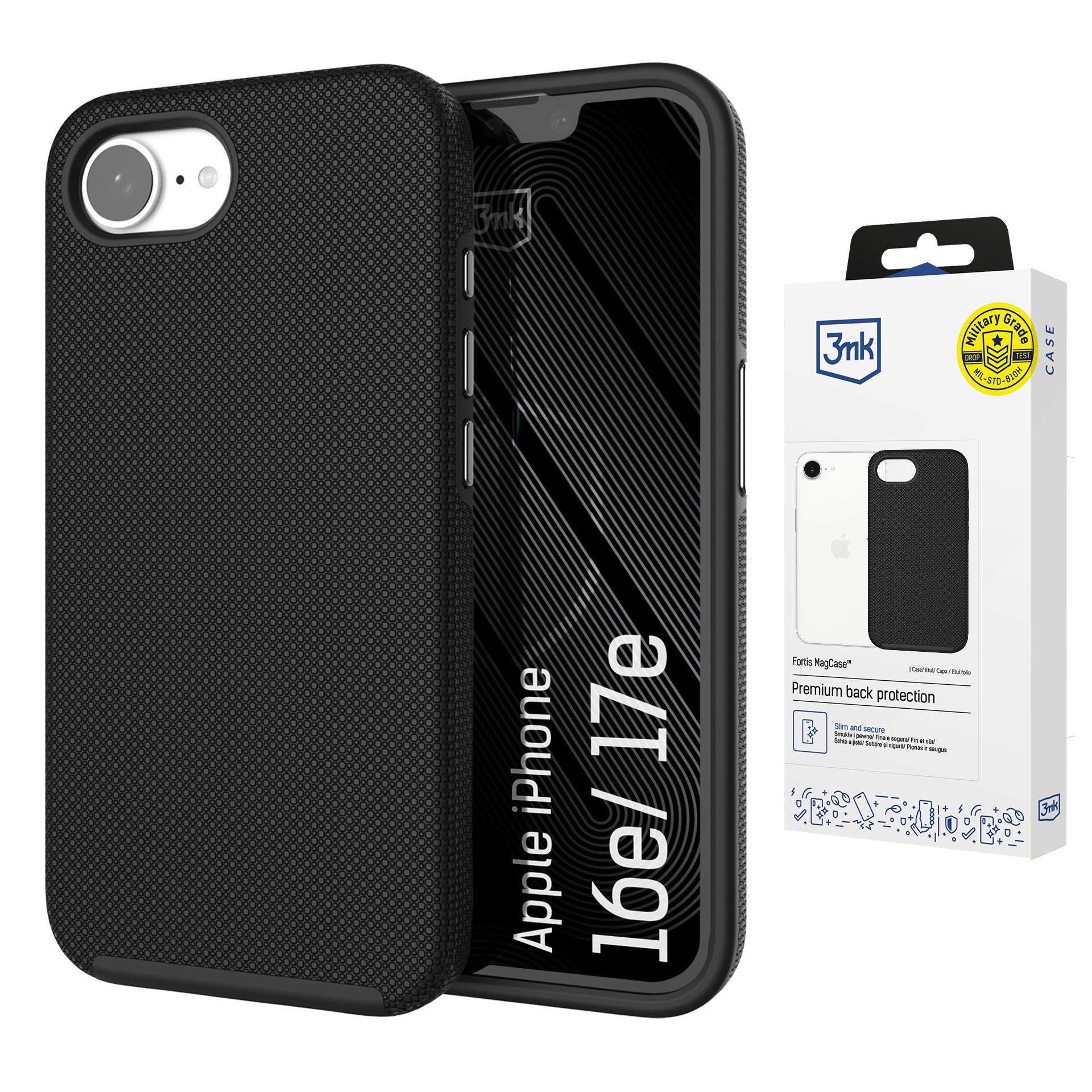 3mk Fortis MagCase til iPhone 16e / 17e – svart