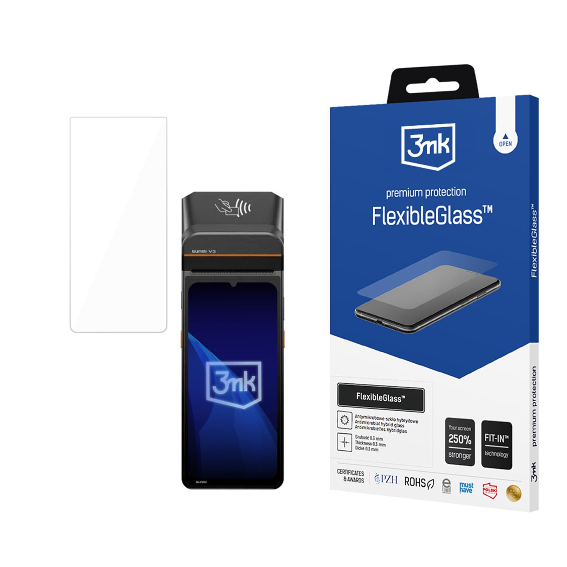 3mk FlexibleGlass™ hybridglass på SUNMI V3