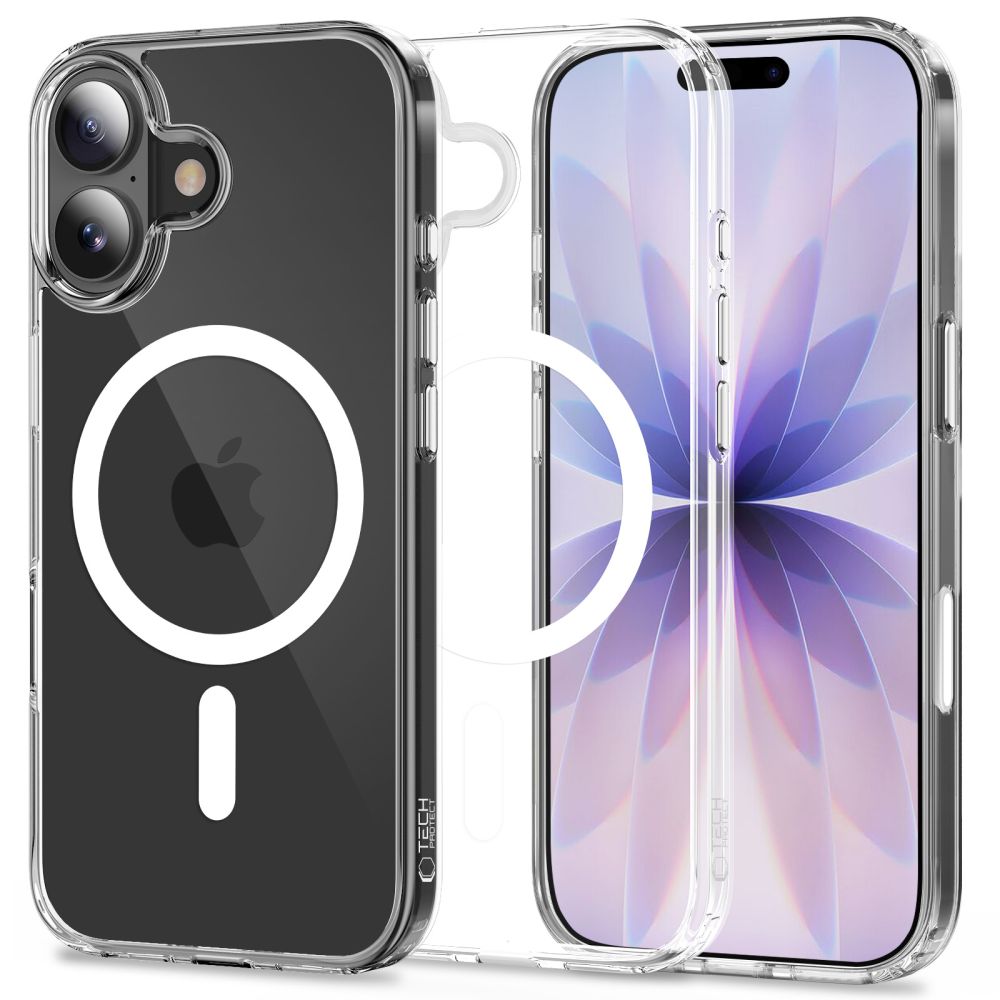 Tech-Protect Flexair Hybrid CC MagSafe-etui til iPhone 17 – gjennomsiktig